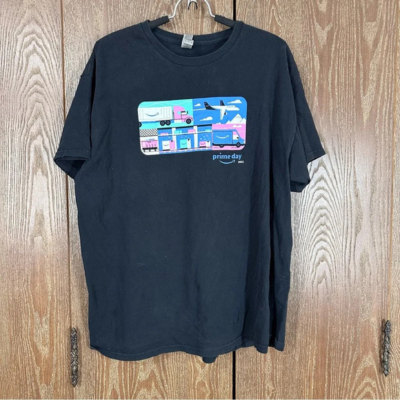 Amazon Prime Day 2022 T Shirt Mens XL Black Short Sleeve Crewneck 100% - Picture 1 of 7